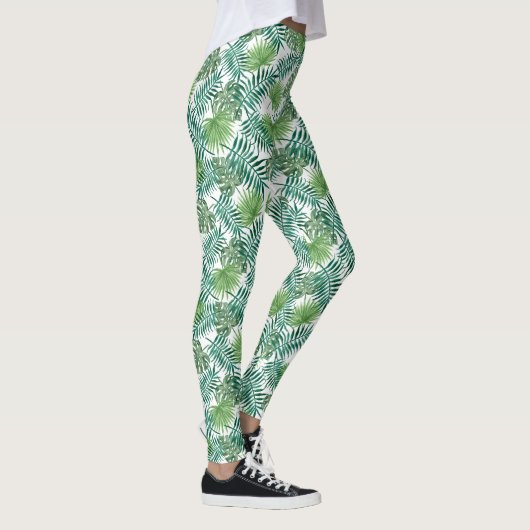 Leggings Feuille de Palme Verte (Droite)