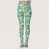 Leggings Feuille de Palme Verte (Devant)