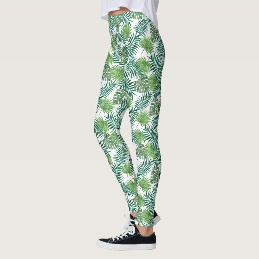 Leggings Feuille de Palme Verte (Gauche)
