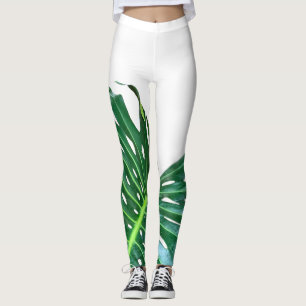 Leggings Feuille de palmier élégante de la jungle tropicale