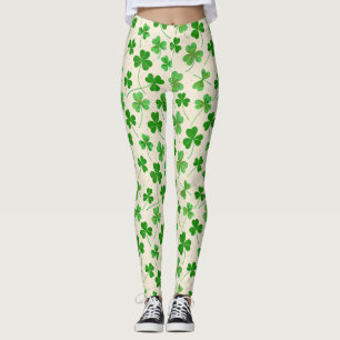 Leggings Feuille de Trèfle Élégante 