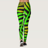 Leggings Feuille de zèbre tropical néon (Dos)
