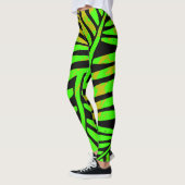 Leggings Feuille de zèbre tropical néon (Gauche)