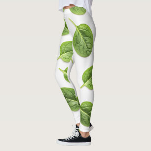 Leggings Feuille d'épinards bio Motif sans couture