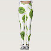 Leggings Feuille d'épinards bio Motif sans couture (Devant)