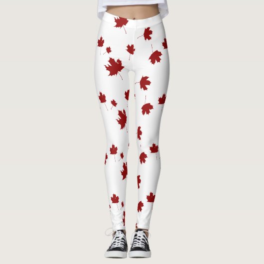 Leggings Feuille d'érable du Canada imprimé de la fête du C (Devant)