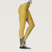 Leggings Feuille d'or, conception noire abstraite (Droite)