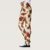 Leggings Feuille en baisse d'automne sur la crème faite sur (Gauche)