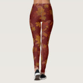 Leggings Feuille en baisse d'automne sur le vin rouge fait (Dos)