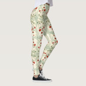 Leggings feuille et fleur rouge style japonais (Droite)