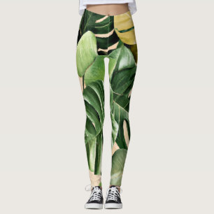 Leggings Feuille florale/hawaïenne/tropicale