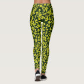 Leggings Feuille italien tendance, Motif vert fleuri (Dos)