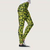 Leggings Feuille italien tendance, Motif vert fleuri (Droite)