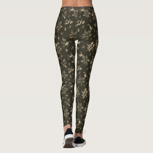 Leggings feuille (marron) (Dos)
