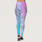 Leggings Feuille moderne et design floral (Dos)