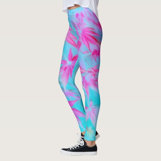 Leggings feuille rose (Gauche)