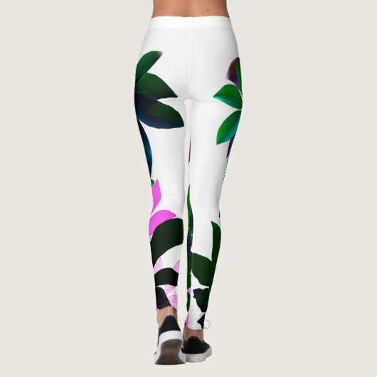 Leggings Feuille roses et verts (Dos)