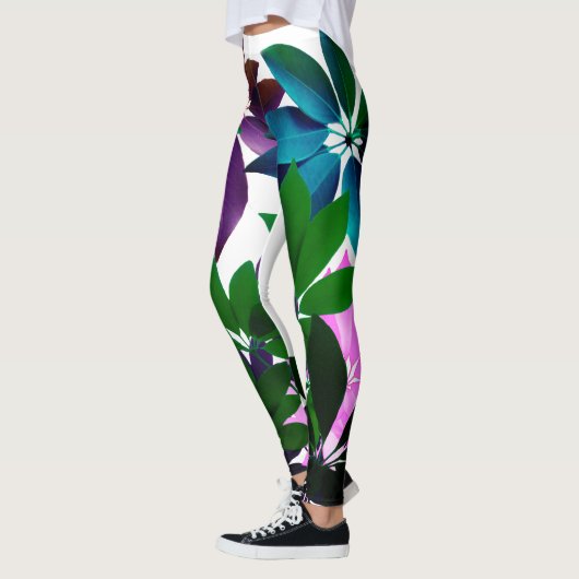 Leggings Feuille roses et verts (Gauche)