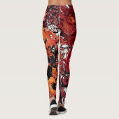 Leggings Feuille rouge et orange (Dos)