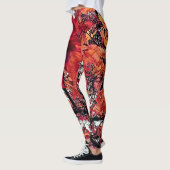 Leggings Feuille rouge et orange (Gauche)