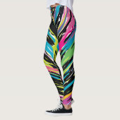 Leggings Feuille tropicale Abstraite vibrante multicolore (Gauche)