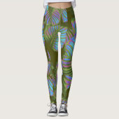 Leggings Feuille tropicaux arc-en-ciel (Devant)