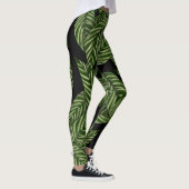 Leggings Feuille vert tropical noir (Droite)