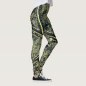 Leggings Feuille verte de mousse élégant (Droite)