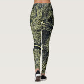 Leggings Feuille verte de mousse élégant (Dos)
