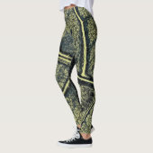 Leggings Feuille verte de mousse élégant (Gauche)