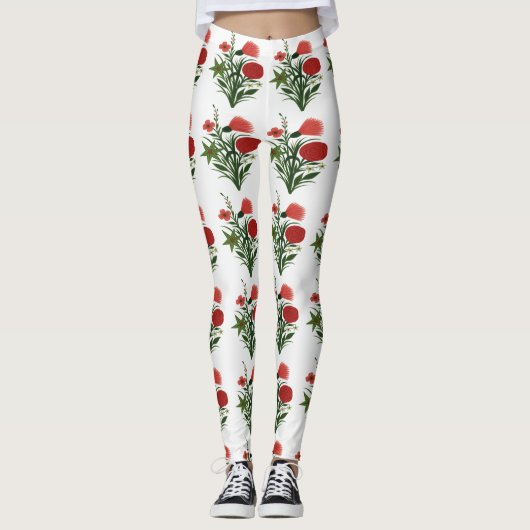 Leggings Feuille verte florale  (Devant)