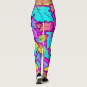 Leggings Feuille vive colorée, Nature (Dos)