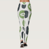 Leggings Feuilles Abstraits rétro : Style Vintage sans fail (Dos)
