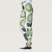 Leggings Feuilles Abstraits rétro : Style Vintage sans fail (Gauche)