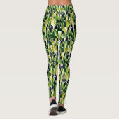 Leggings Feuilles Abstraits verts et or (Dos)