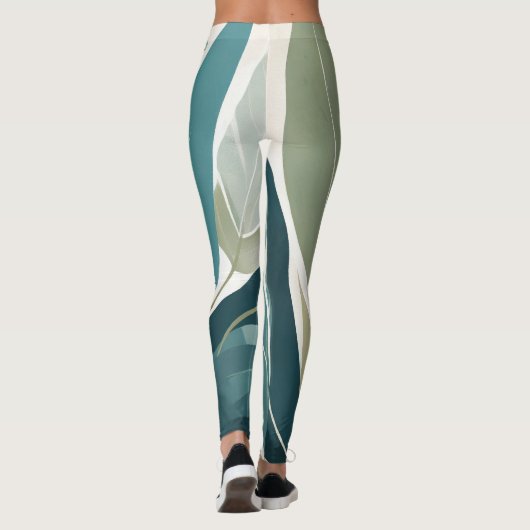 Leggings Feuilles assaillis dans les tons verts (Dos)