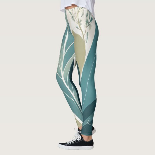Leggings Feuilles assaillis dans les tons verts (Gauche)