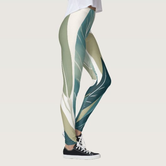 Leggings Feuilles assaillis dans les tons verts (Droite)