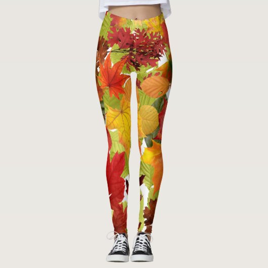 Leggings Feuilles automnales d'automne (Devant)