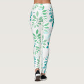 Leggings Feuilles bleu vert (Dos)
