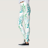 Leggings Feuilles bleu vert (Gauche)