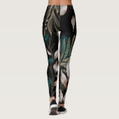 Leggings Feuilles botaniques modernes foncés (Dos)