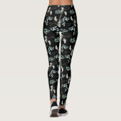 Leggings Feuilles botaniques verts et noirs (Dos)
