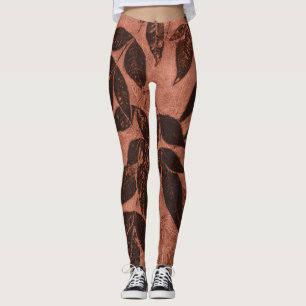 Leggings Feuilles Brown en rouille