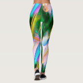 Leggings feuilles colorés Abstraits avec style psychédéliqu (Dos)