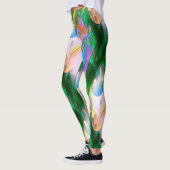 Leggings feuilles colorés Abstraits avec style psychédéliqu (Gauche)
