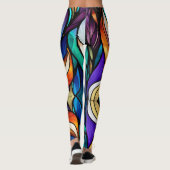 Leggings Feuilles colorés en vitrail (Dos)