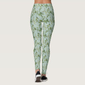 Leggings Feuilles d'aquarelle botanique tout-dessus (Dos)