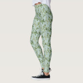 Leggings Feuilles d'aquarelle botanique tout-dessus (Gauche)