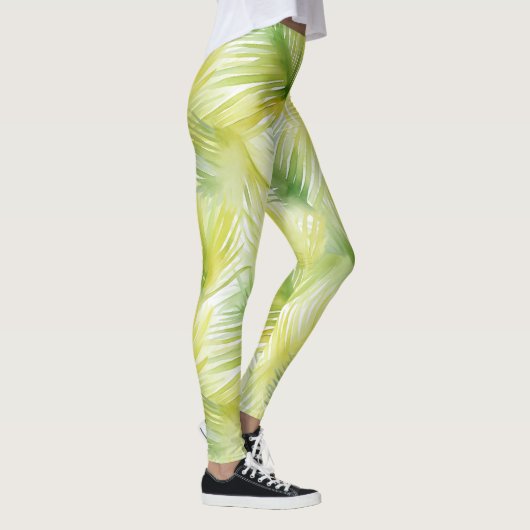 Leggings Feuilles d'aquarelle tropicale (Droite)